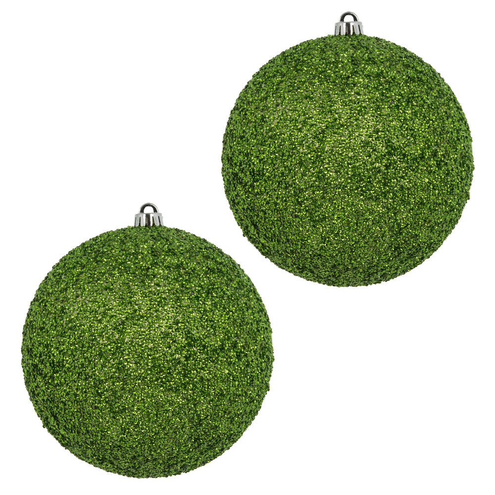 Vickerman 8" Celadon Beaded Ball Ornament 2 per Bag