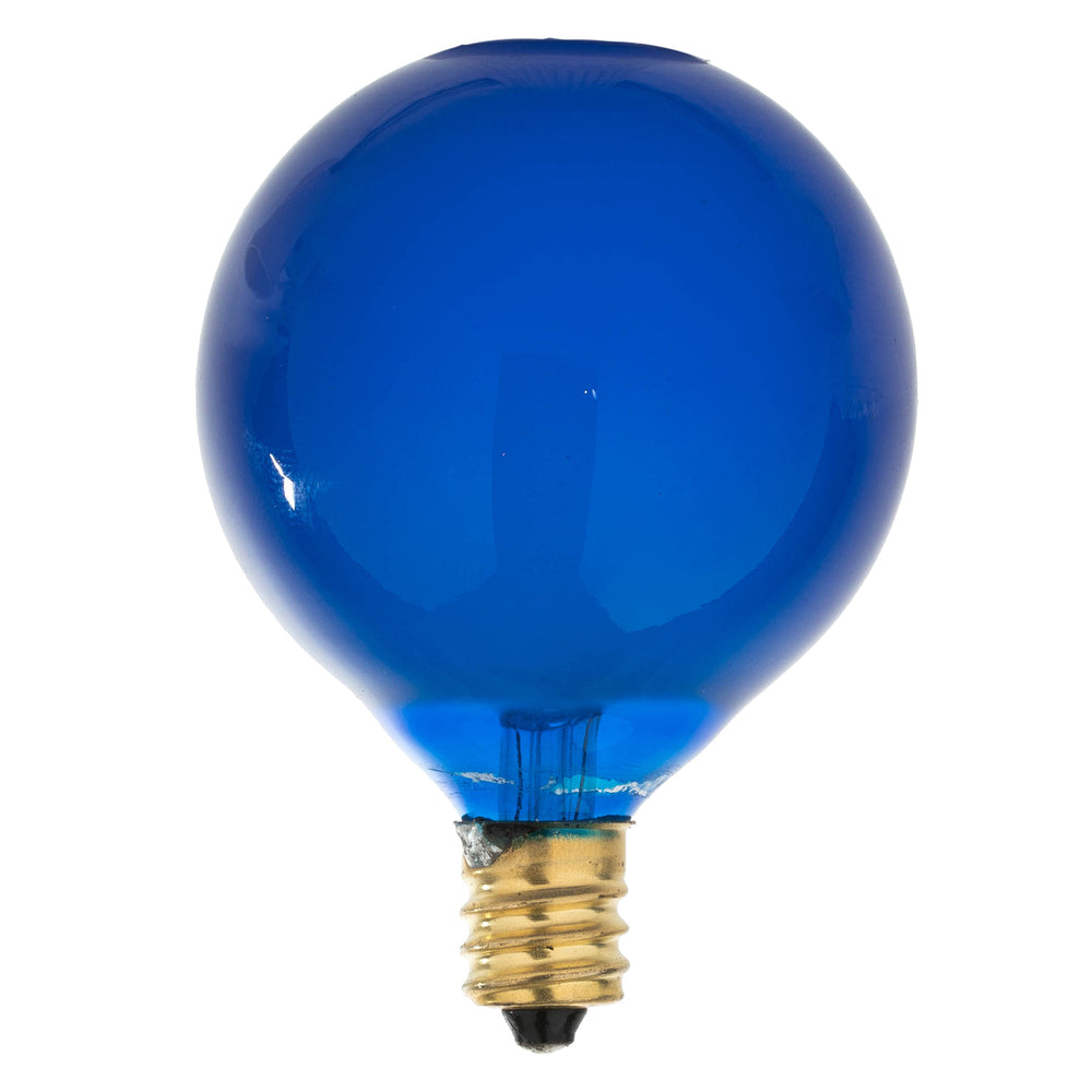 Vickerman 15 Satin Blue G50 Light on Green Wire 10' Christmas Light Strand