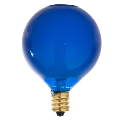 Vickerman 15 Satin Blue G50 Light on Green Wire 10' Christmas Light Strand