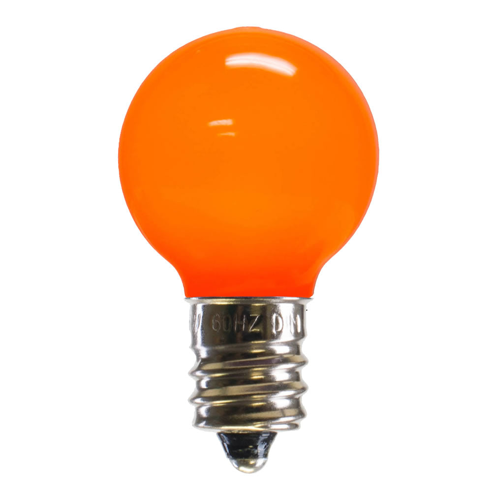 Vickerman G30 Orange Ceramic LED Nickel Base Bulb E12 120V .6 Watts  Dimmable 25 Bulbs per Pack