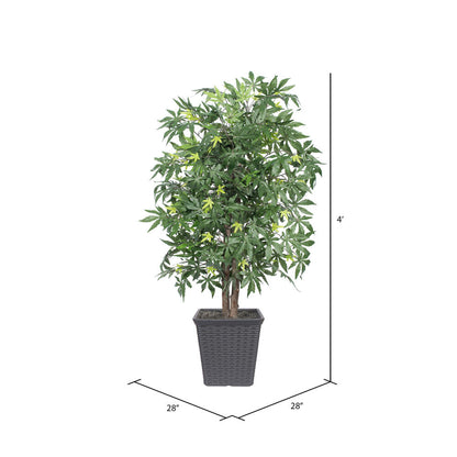 Vickerman 4' Artificial Japanese Maple Bush Gray Square Plastic Container
