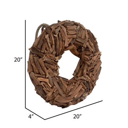 Vickerman 20" Natural Banana Stick Cut Wreath Dried