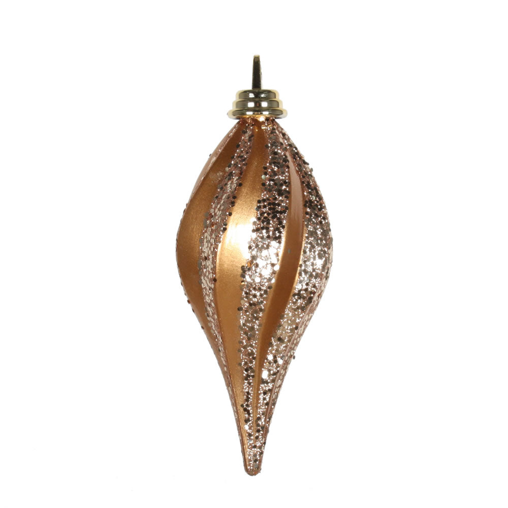 Vickerman 8'' Sand Gold Glitter Swirl Drop Christmas Ornament