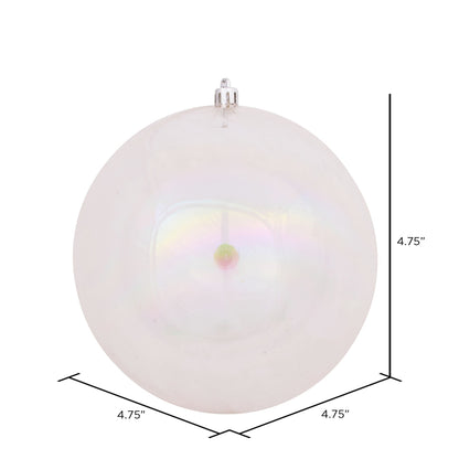 Vickerman 4.75" Clear Iridescent Ball Ornament 4 per Bag