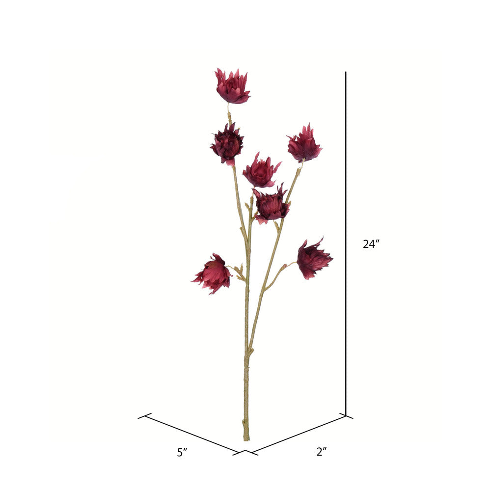 Vickerman 24" Artificial Burgundy Hibiscus Spray. Includes 3 sprays per pack.