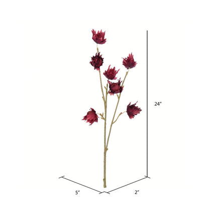 Vickerman 24" Artificial Burgundy Hibiscus Spray. Includes 3 sprays per pack.