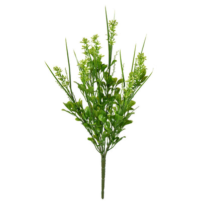 Vickerman 16" Artificial UV Coated Green Butterfly Bush 2/pk