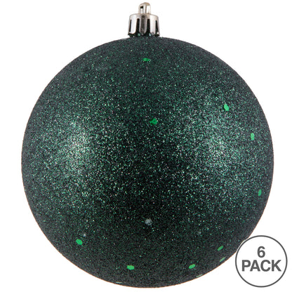 Vickerman 4" Midnight Green Sequin Ball Ornament 6 per Bag