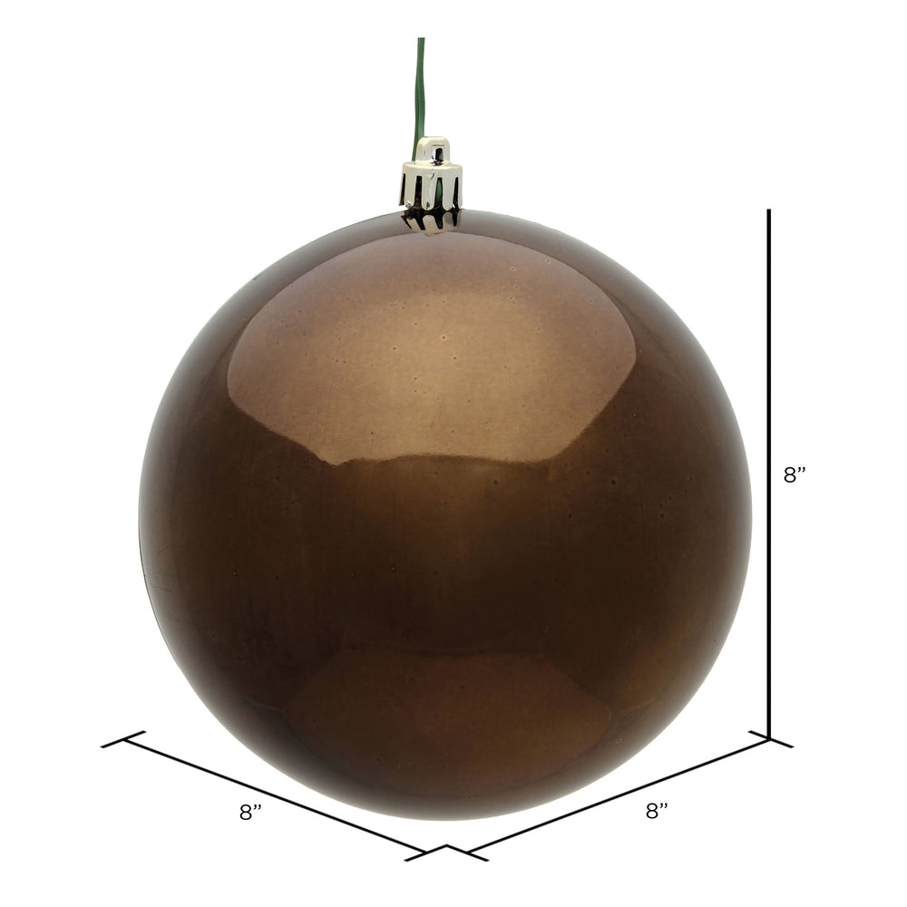 Vickerman 8" Chocolate Shiny Ball Ornament