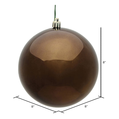 Vickerman 8" Chocolate Shiny Ball Ornament