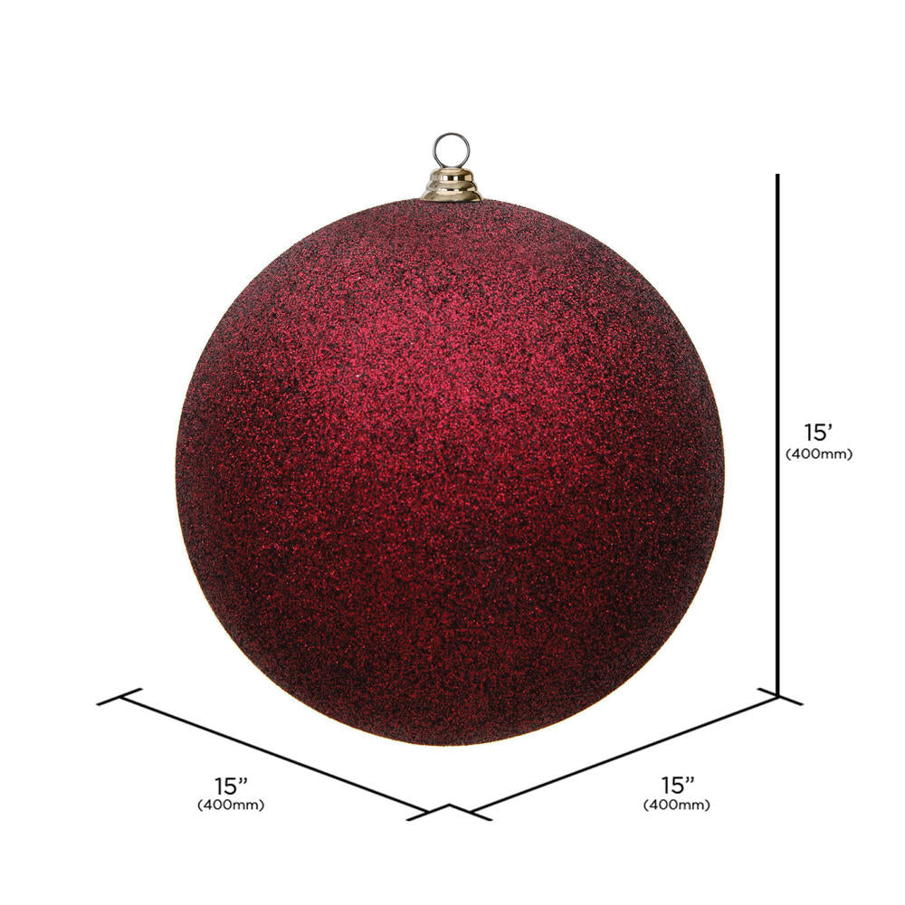 Vickerman 15.75" Burgundy Glitter Ball Ornament