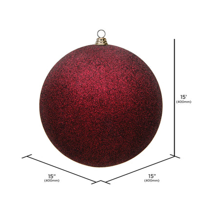 Vickerman 15.75" Burgundy Glitter Ball Ornament