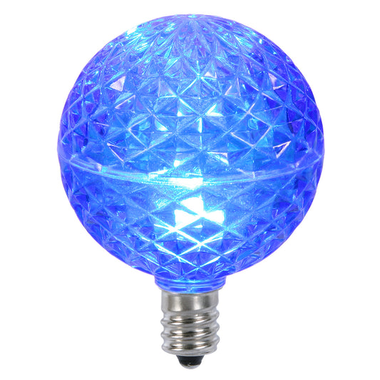 Vickerman G50 LED Blue Replacement Bulb, E12/C7 Nickel Base .38W, 10 Bulbs per Pack