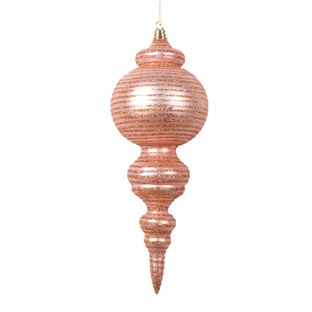 Vickerman 10" Matte Rose Gold Finial Ornament 2 per bag.