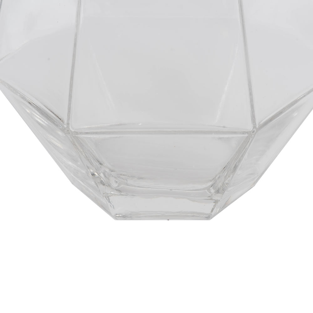 Vickerman 8.6" Clear Hexagon Glass Vase
