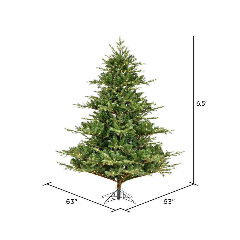 Vickerman 6.5' x 63" Sherwood Fir Tree LED. Features 2216 PE/PVC Tips