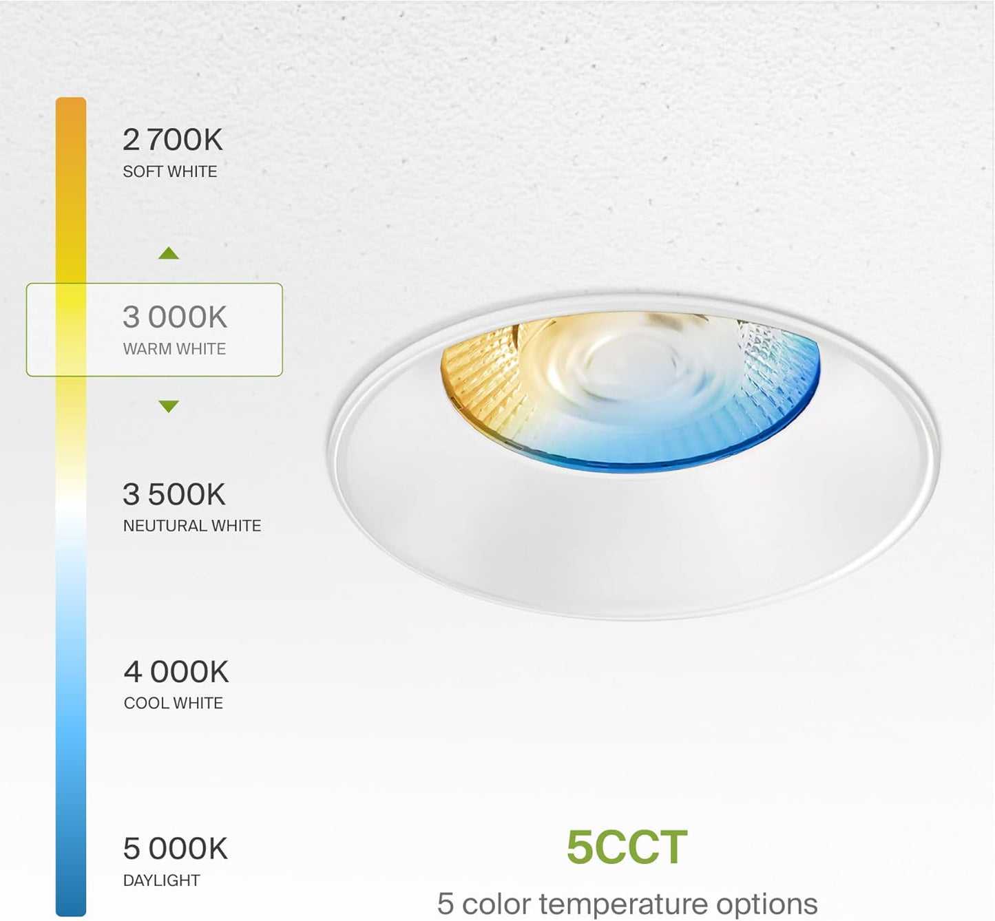 ASD Lighting LED Trimless Downlight Round 6inch 24W 120-277V 0-10V Dimmable 2700/3000/3500/4000/5000K White ETL Energy Star