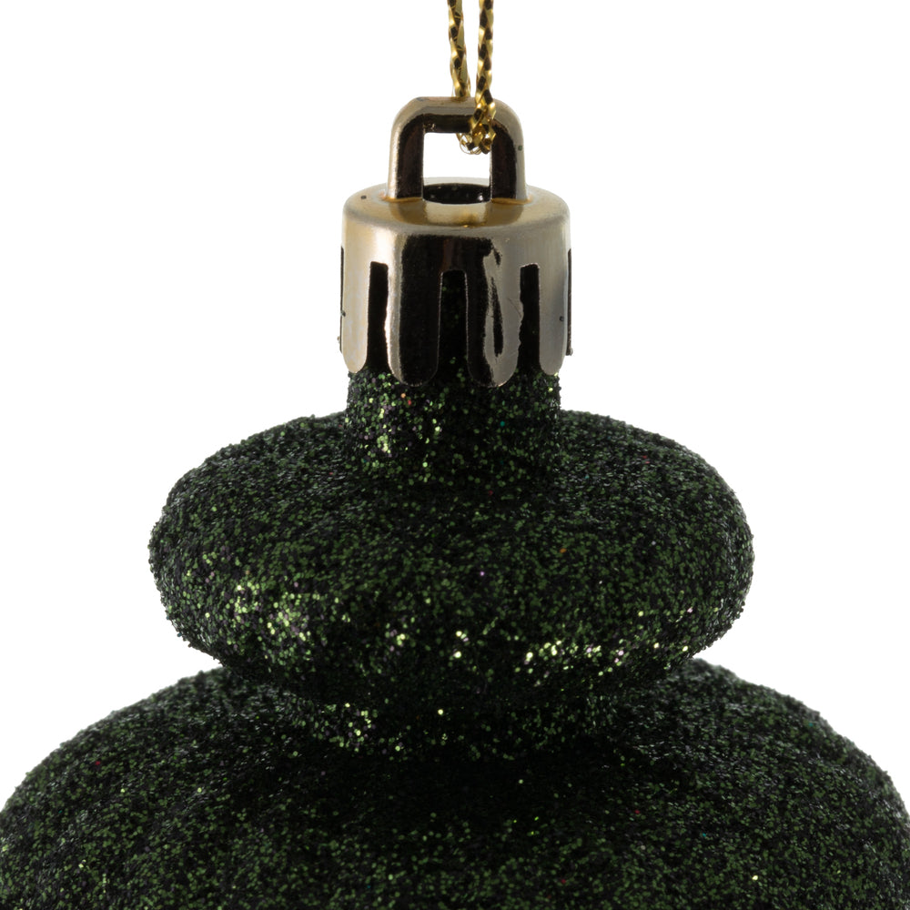 Vickerman 4" Moss Green 4-Finish Finial Ornament 8 per Box