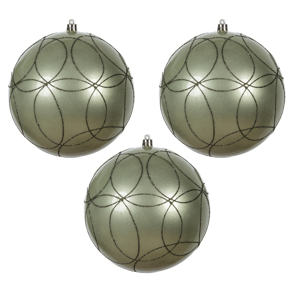 Vickerman 6" Wrought Iron Candy Ornament with Circle Glitter Pattern 3 per Bag