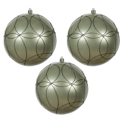 Vickerman 6" Wrought Iron Candy Ornament with Circle Glitter Pattern 3 per Bag