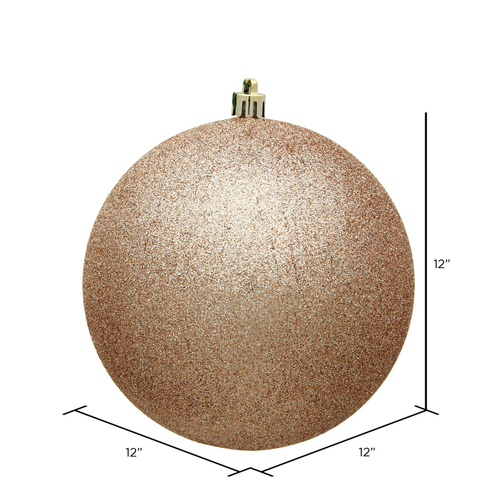 Vickerman 12" Café Latte Glitter Ball Ornament