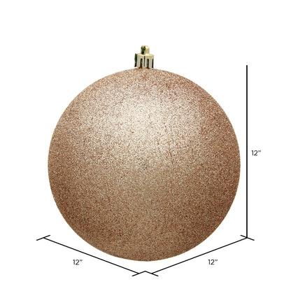 Vickerman 12" Café Latte Glitter Ball Ornament