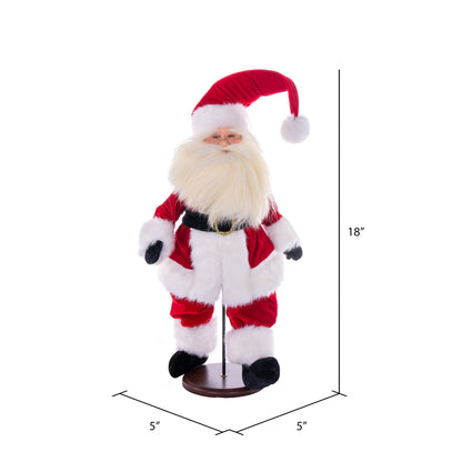 Vickerman 18" Red Traditional Velvet Light Complexion Santa Doll with Stand. This Santa has glasses stand is removeable.