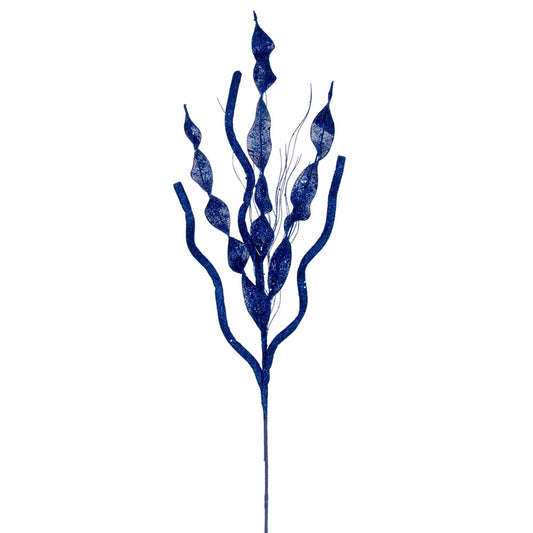 Vickerman 34" Blue Multi Spiral Glitter Spray 4 per bag.