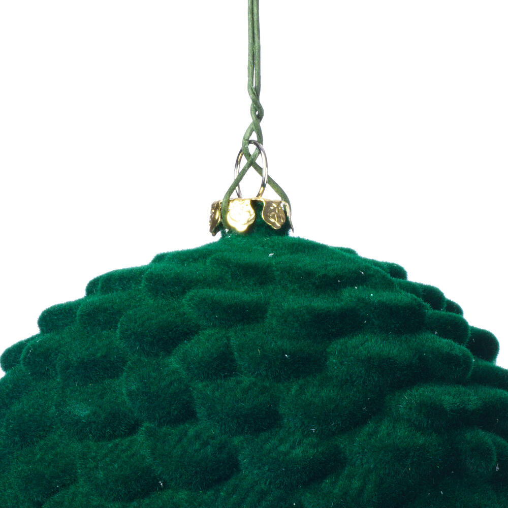 Vickerman 7" Moss Green Flocked Pinecone Christmas Ornament Pack of 2