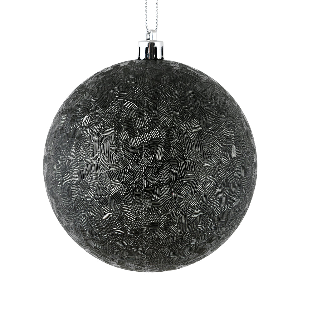 Vickerman 4" Black Brushed Ball Ornament 6 per Bag