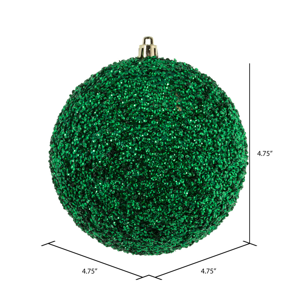 Vickerman 4.75" Seafoam Green Beaded Ball Ornament 6 per Bag