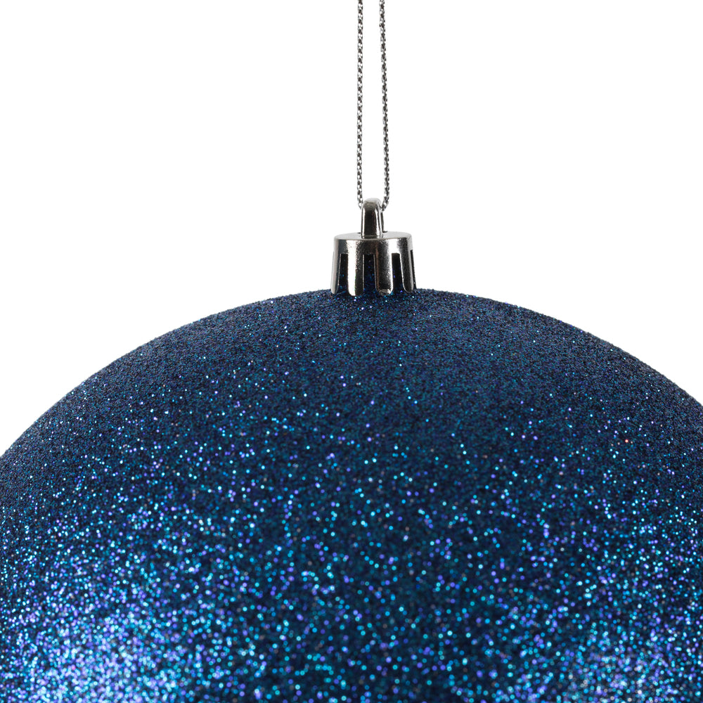 Vickerman 6" Midnight Blue 4-Finish Ball Ornament Assortment 4 per Box