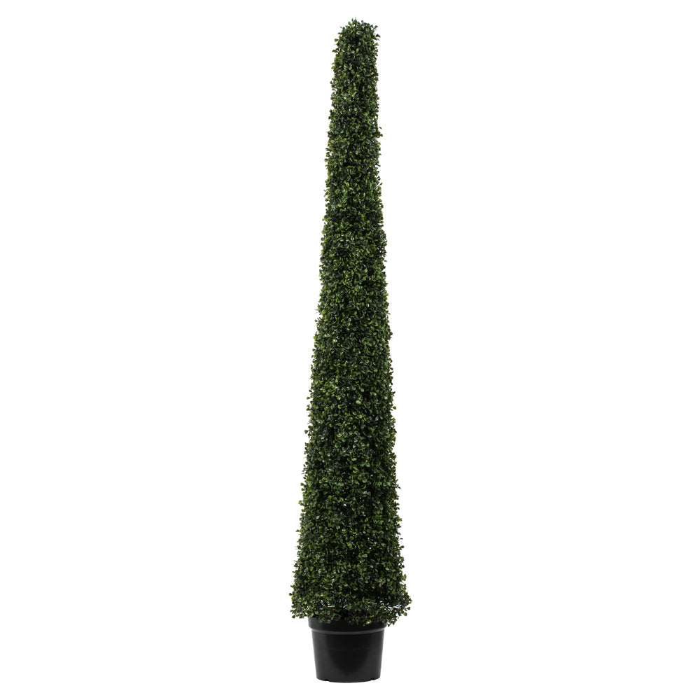 Vickerman 6' Potted Artificial Boxwood Cone.