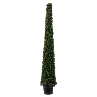 Vickerman 6' Potted Artificial Boxwood Cone.