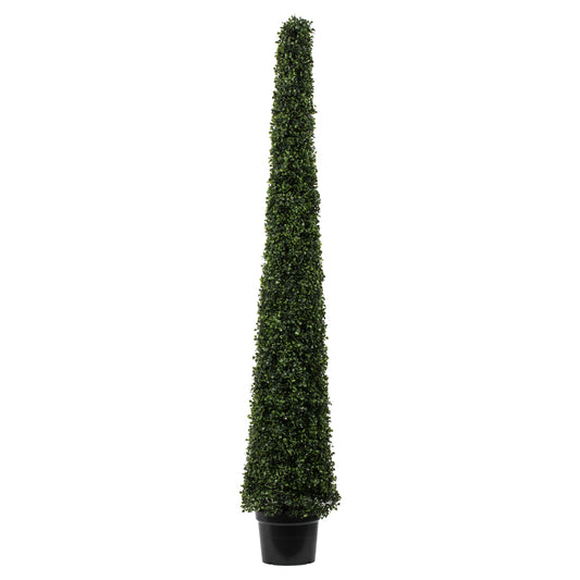 Vickerman 6' Potted Artificial Boxwood Cone.
