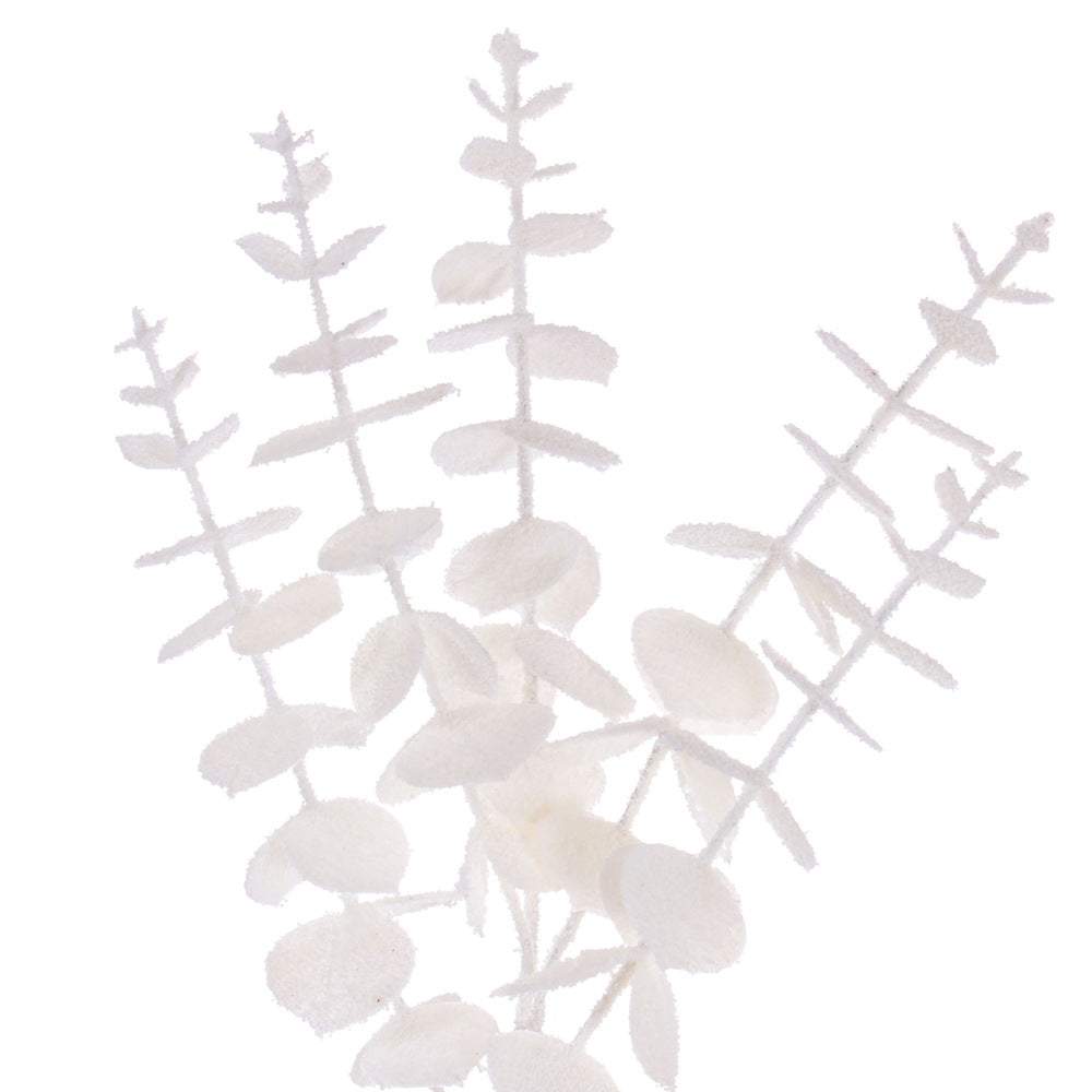 Vickerman 24" White Artificial Eucalyptus Snowy Wreath.