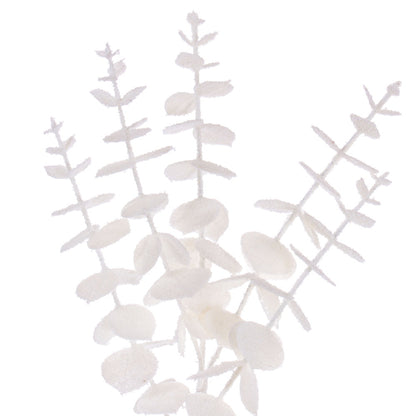 Vickerman 24" White Artificial Eucalyptus Snowy Wreath.