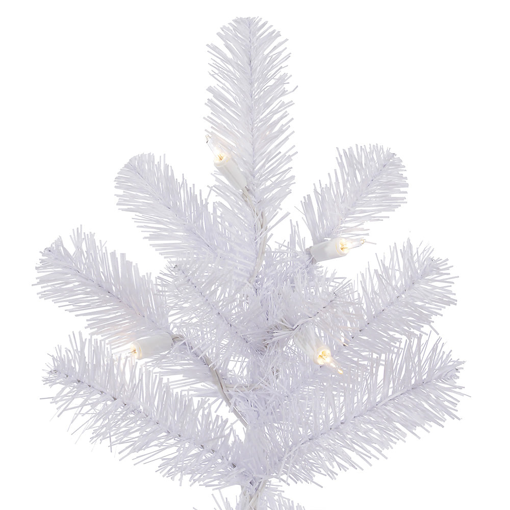 Vickerman 6.5' Crystal White Pine Slim Artificial Christmas Tree 450 Clear Dura-lit Incandescent Lights