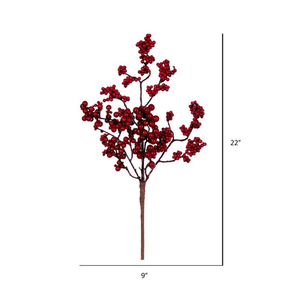 Vickerman 22" Artificial Red Outdoor Weather Resistant Berry Spray 6 sprays per pack.