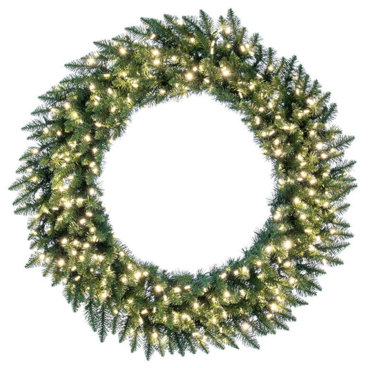 Vickerman 48" Camdon Fir Artificial Christmas Wreath with Warm White LED Mini Lights