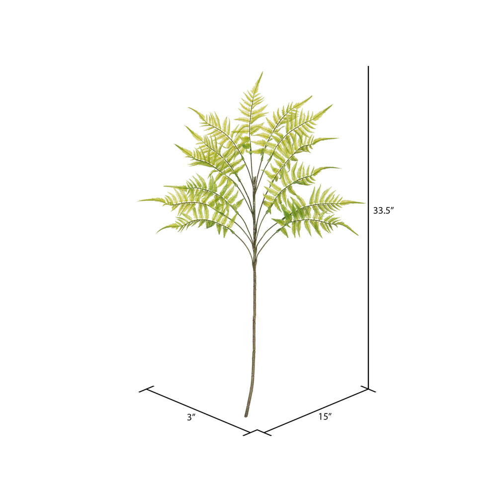 Vickerman 33.5" Green Artificial Jungle Fern Leaves Spray 2 per bag.