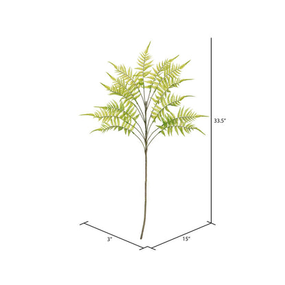 Vickerman 33.5" Green Artificial Jungle Fern Leaves Spray 2 per bag.