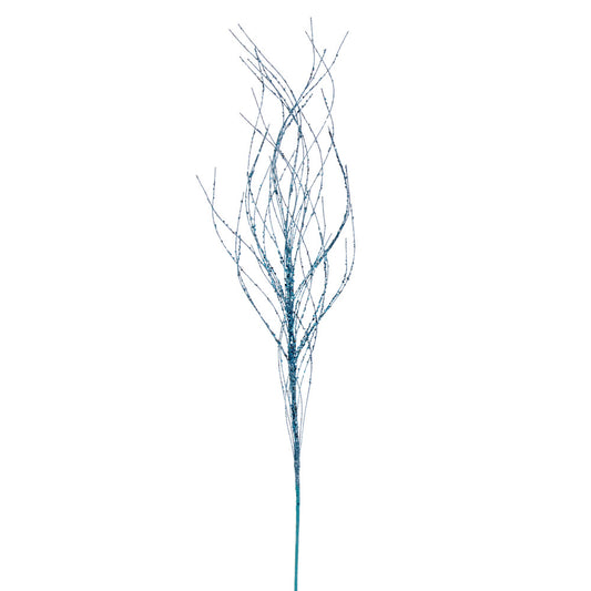 Vickerman 37" Baby Blue Wavy Twig Glitter Spray 6 per bag.