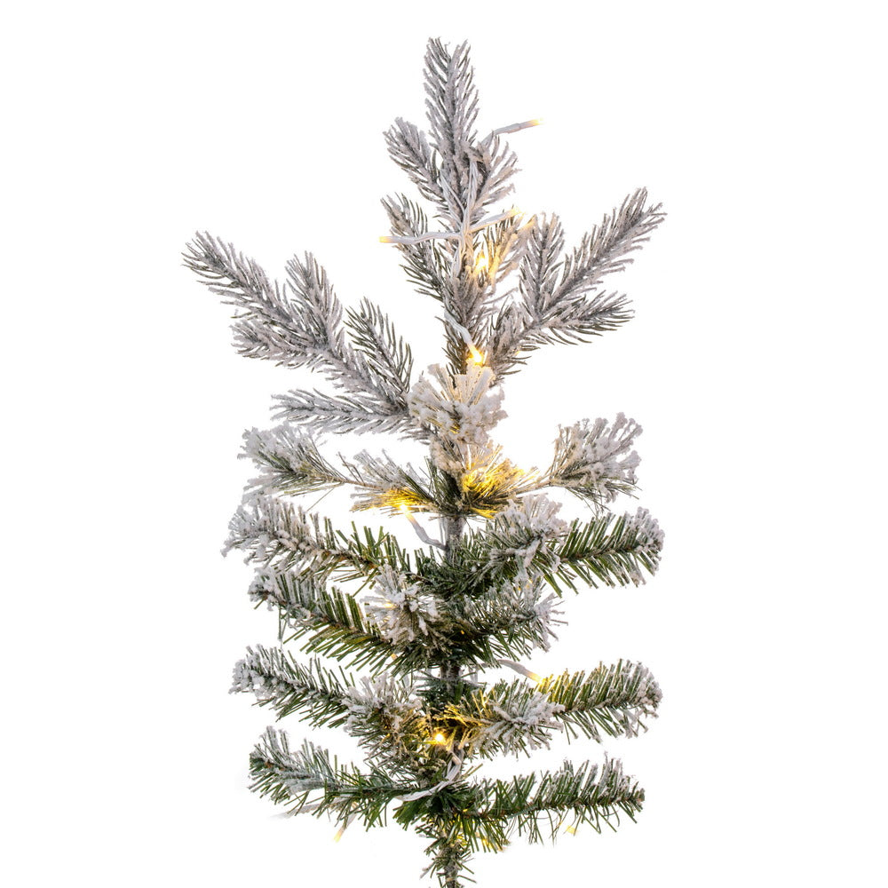 Vickerman 7.5' x 60" Flocked Kiana Artificial Christmas Tree 3mm LED Color Changing Lights