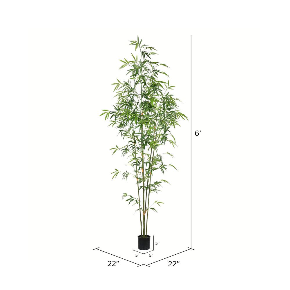Vickerman 6' Artificial Potted Mini Bamboo Tree.