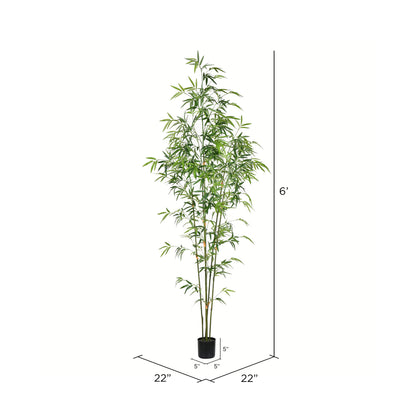 Vickerman 6' Artificial Potted Mini Bamboo Tree.