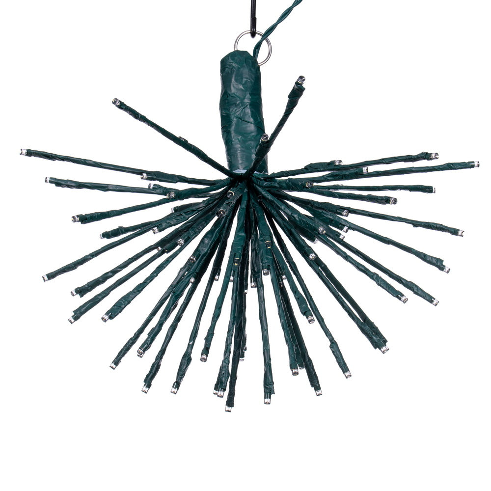 Vickerman 80Lt x 16" Green Starburst Pure White 5mm Twinkle LED Lights.