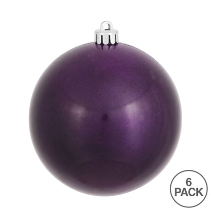 Vickerman 4" Plum Candy Ball Ornament 6 per Bag