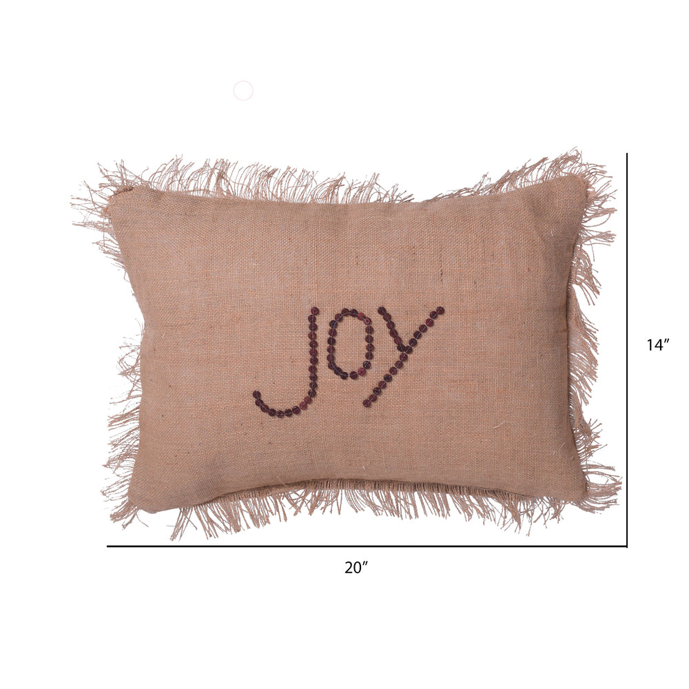 Vickerman Decorative 14" x 20" Holiday Words Joy Pillow