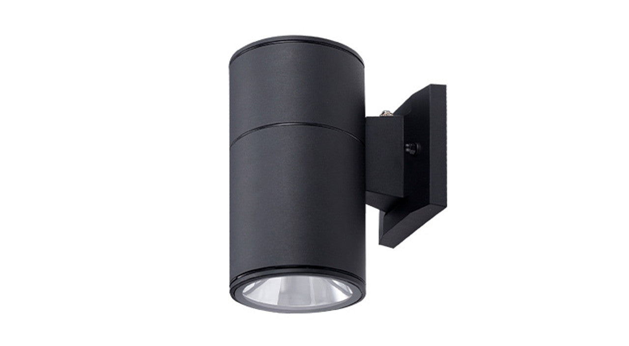 ASD Lighting LED Outdoor Wall Cylinder Round Up or Down 9W 120V 3000/4000/5000K with Photocell Black ETL